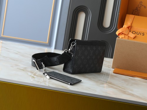 Louis Vuitton Womens Shoulder Bags Luxury Brand M81124 Gaston Wearable Wallet Monogram Eclipse with Original Box whatsapp 【+1-3239614486】