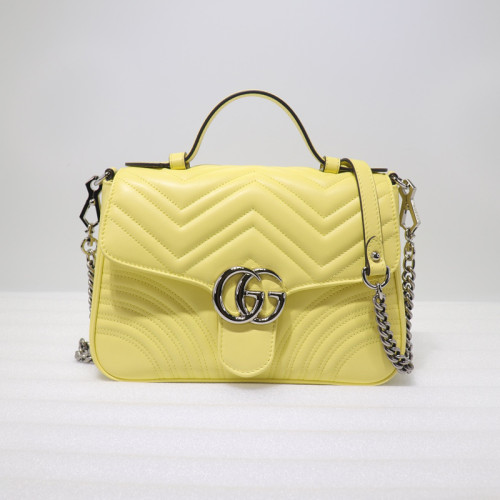 Gucci Womens Bags Shoulder Messenger Bag Luxury Brand Gucci Leather GG Marmont Small Top Handle Bag with Original Box 498110 DTDIT 1000