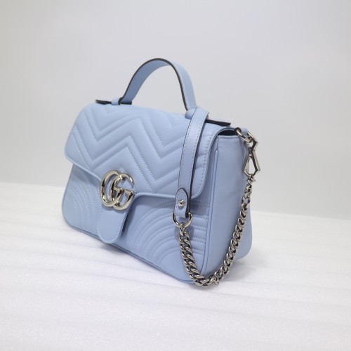 Gucci Womens Bags Shoulder Messenger Bag Luxury Brand Gucci Leather GG Marmont Small Top Handle Bag with Original Box 498110 DTDIT 1000