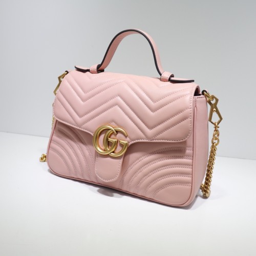 Gucci Womens Bags Shoulder Messenger Bag Luxury Brand Gucci Leather GG Marmont Small Top Handle Bag with Original Box 498110 DTDIT 1000