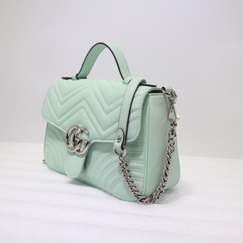 Gucci Womens Bags Shoulder Messenger Bag Luxury Brand Gucci Leather GG Marmont Small Top Handle Bag with Original Box 498110 DTDIT 1000