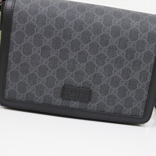 Gucci Mens Bags Shoulder Messenger Bag Luxury Brand 771167 K5RLN 1095 GG Black medium crossbody bag in black Supreme with Original Box 764961 FACU3 4047