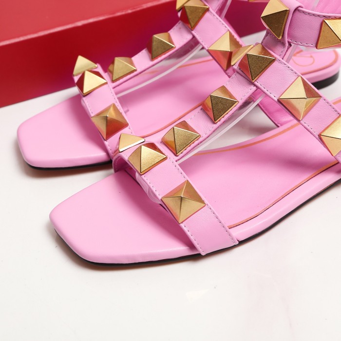 Valentino Women Shoes Mule Sandals Pointed Toe Slippers ROMAN STUD SLIDE SANDAL IN QUILTED NAPPA with Original Box Whatsapp【+1-3239614486】