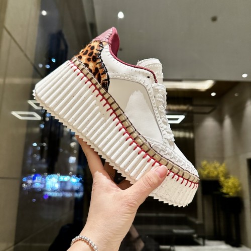 Chloe Chloé Womens Shoes Sneakers Luxury Brand Nama Wedge Sneaker with Original Box Whatsapp【+1-3239614486】