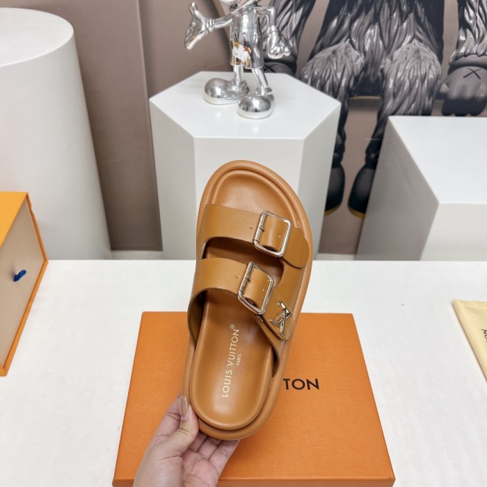 Louis Vuitton Womens Mens Shoes Sandals Slippers Luxury Brand LV Flat Comfort Mule with Original Box Whatsapp 【+1-3239614486】