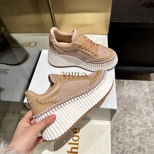 Chloe Chloé Womens Shoes Sneakers Luxury Brand Nama Wedge Sneaker with Original Box Whatsapp【+1-3239614486】