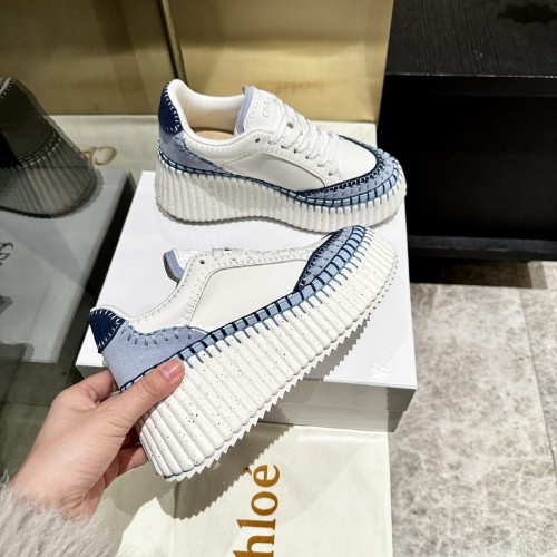 Chloe Chloé Womens Shoes Sneakers Luxury Brand Nama Wedge Sneaker with Original Box Whatsapp【+1-3239614486】