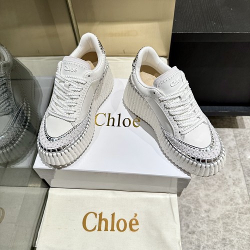 Chloe Chloé Womens Shoes Sneakers Luxury Brand Nama Wedge Sneaker with Original Box Whatsapp【+1-3239614486】
