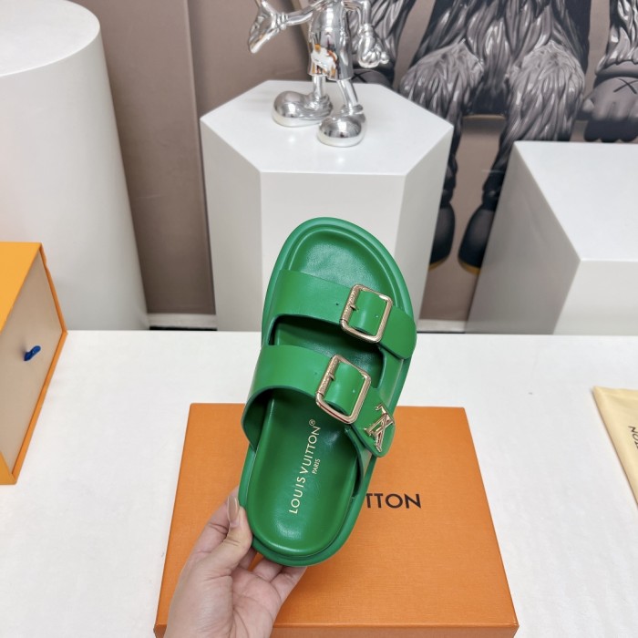 Louis Vuitton Womens Mens Shoes Sandals Slippers Luxury Brand LV Flat Comfort Mule with Original Box Whatsapp 【+1-3239614486】