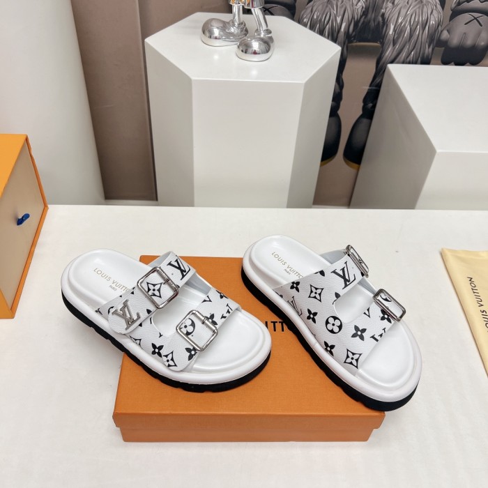 Louis Vuitton Womens Mens Shoes Sandals Slippers Luxury Brand LV Flat Comfort Mule with Original Box Whatsapp 【+1-3239614486】
