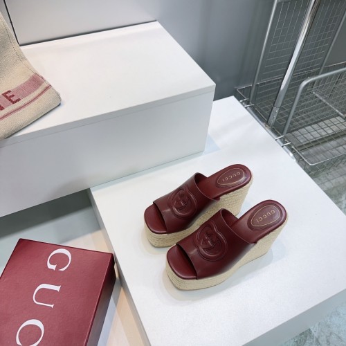 Gucci Womens Shoes Double G Espadrilles Luxury Brand WOMEN'S INTERLOCKING G SANDAL 11cm Heel With Original Box Whatsapp【+1-3239614486】