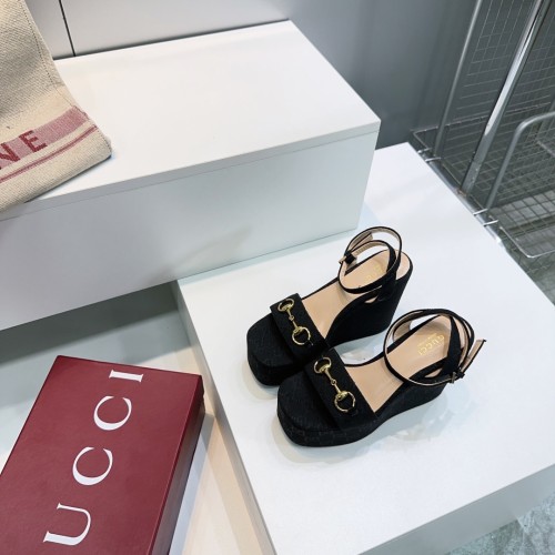 Gucci Womens Shoes Double G Espadrilles Luxury Brand WOMEN'S INTERLOCKING G SANDAL 11cm Heel With Original Box Whatsapp【+1-3239614486】