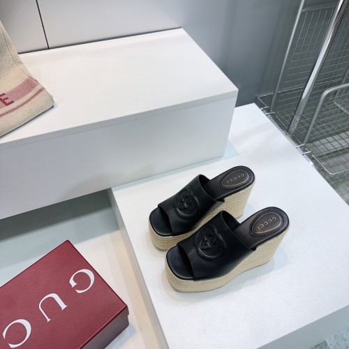 Gucci Womens Shoes Double G Espadrilles Luxury Brand WOMEN'S INTERLOCKING G SANDAL 11cm Heel With Original Box Whatsapp【+1-3239614486】