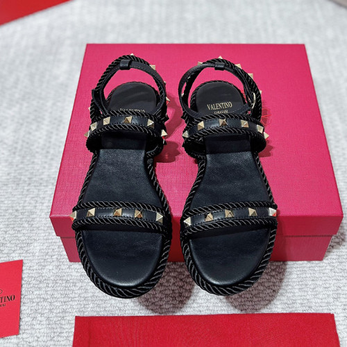 Valentino Women Shoes Mule Sandals Slippers Leather Rockstud Slides with Original Box Whatsapp【+1-3239614486】