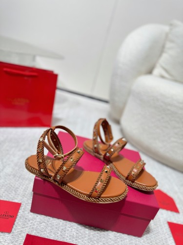 Valentino Women Shoes Mule Sandals Slippers Leather Rockstud Slides with Original Box Whatsapp【+1-3239614486】