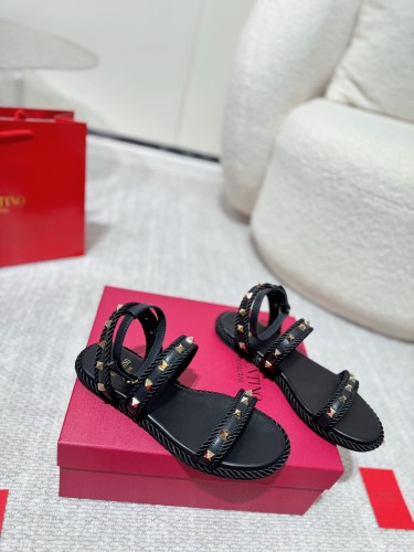 Valentino Women Shoes Mule Sandals Slippers Leather Rockstud Slides with Original Box Whatsapp【+1-3239614486】
