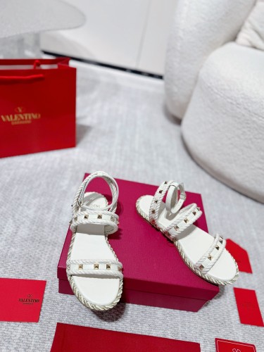 Valentino Women Shoes Mule Sandals Slippers Leather Rockstud Slides with Original Box Whatsapp【+1-3239614486】
