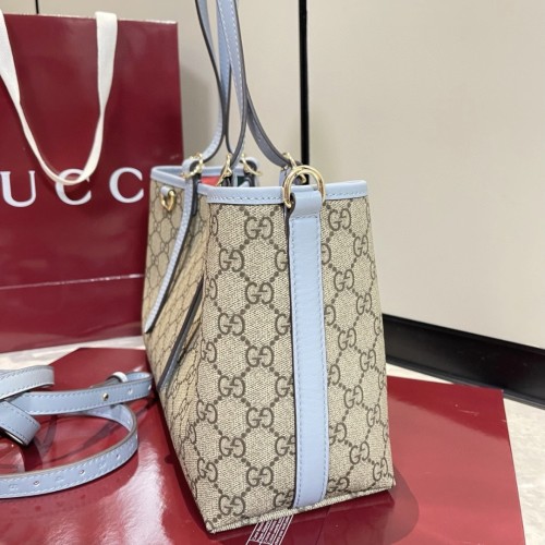 Gucci Womens Bags Shoulder Messenger Bag Luxury Brand GG Emblem small tote bag in beige and dark brown canvas with Original Box 815214 FAD6L 9758