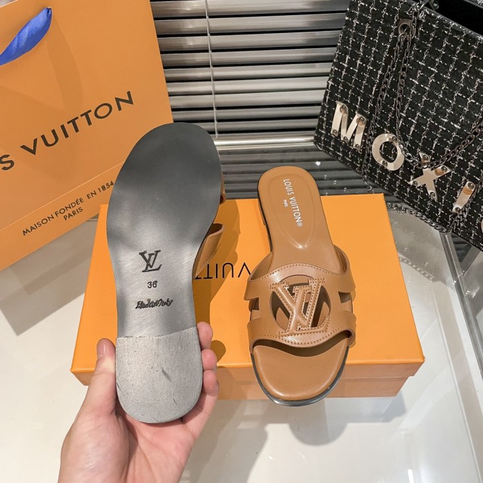 Louis Vuitton Womens Shoes Sandals Slippers Luxury Brand 1AGYLP LV Isola Flat Mule with Original Box Whatsapp 【+1-3239614486】