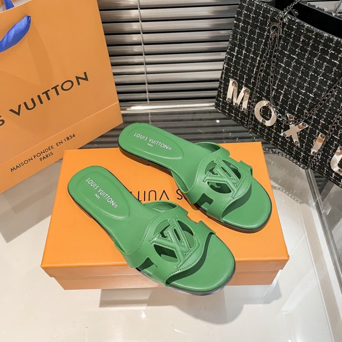 Louis Vuitton Womens Shoes Sandals Slippers Luxury Brand 1AGYLP LV Isola Flat Mule with Original Box Whatsapp 【+1-3239614486】