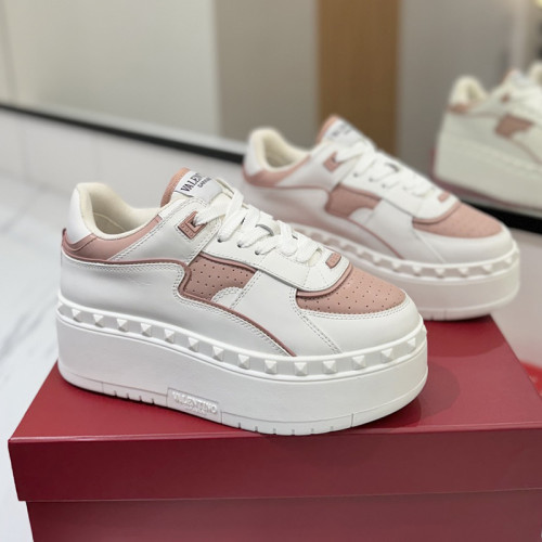 Valentino Womens Mens Unisex Shoes Sneakers Leather Luxury Brand Valentino Garavani Freedots XL calfskin leather trainer with Original Box Whatsapp【+1-3239614486】