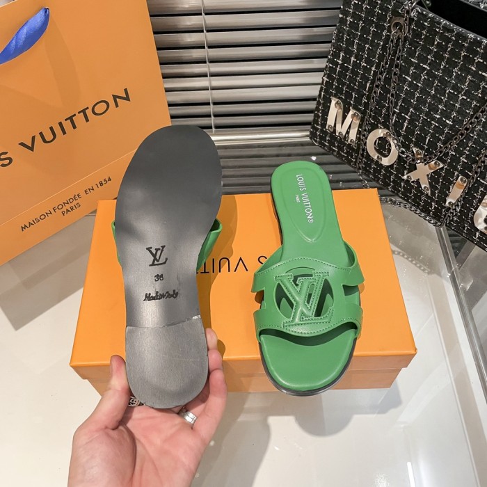 Louis Vuitton Womens Shoes Sandals Slippers Luxury Brand 1AGYLP LV Isola Flat Mule with Original Box Whatsapp 【+1-3239614486】