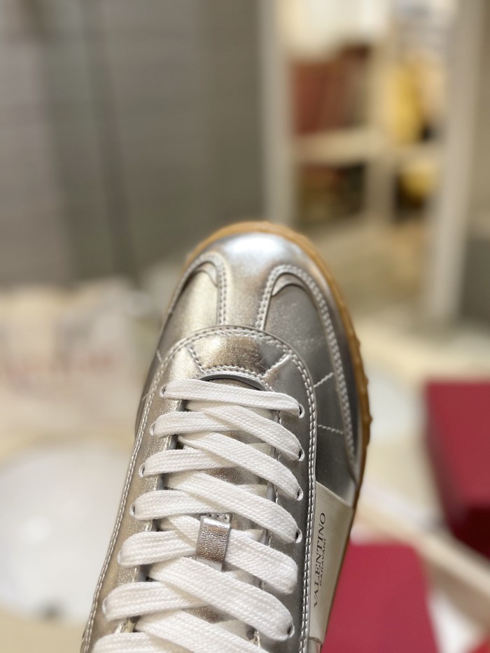 Valentino Womens Mens Unisex Shoes Sneakers Leather Luxury Brand Valentino Garavani Freedots XL calfskin leather trainer with Original Box Whatsapp【+1-3239614486】