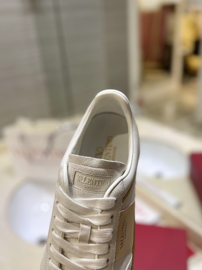 Valentino Womens Mens Unisex Shoes Sneakers Leather Luxury Brand Valentino Garavani Freedots XL calfskin leather trainer with Original Box Whatsapp【+1-3239614486】