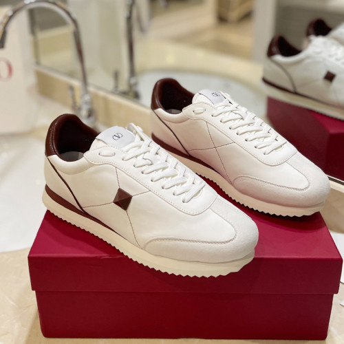 Valentino Womens Mens Unisex Shoes Sneakers Leather Luxury Brand Valentino Garavani Freedots XL calfskin leather trainer with Original Box Whatsapp【+1-3239614486】
