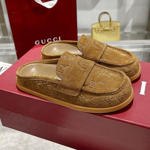 Gucci Womens Shoes Slippers Luxury Brand Fashion WOMEN'S MULE WITH DOUBLE G 817468 AADWB 2256 with Original Box whatsapp【+1-3239614486】