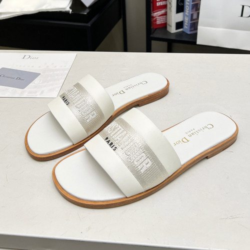 Dior Women Shoes Slippers Slide Sandals Luxury Brand Dior Or D-Lane Slide Laminiertes Microcannage Kalbsleder with Original Box