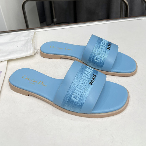 Dior Women Shoes Slippers Slide Sandals Luxury Brand Dior Or D-Lane Slide Laminiertes Microcannage Kalbsleder with Original Box