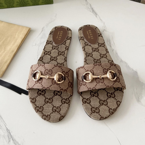 Gucci Womens Shoes Slippers Luxury Brand Fashion WOMEN'S SLIDE SANDAL WITH HORSEBIT 835828 FAB10 2543 with Original Box whatsapp【+1-3239614486】