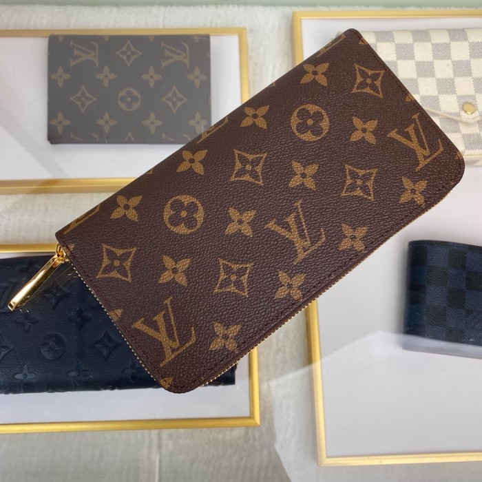 Louis Vuitton Mens Womens Wallets Purse Luxury Brand Designer M41895 Zippy Wallet Fuchsia Inside with Original Box whatsapp 【+1-3239614486】