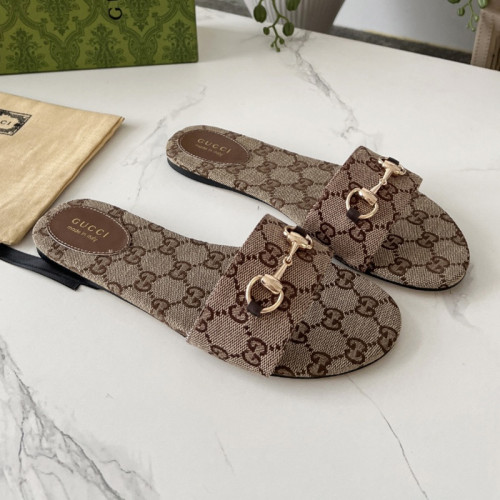 Gucci Womens Shoes Slippers Luxury Brand Fashion WOMEN'S SLIDE SANDAL WITH HORSEBIT 835828 FAB10 2543 with Original Box whatsapp【+1-3239614486】
