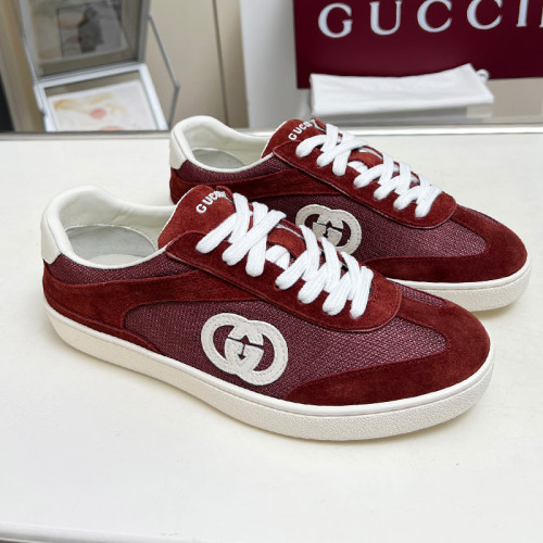 Gucci Womens Shoes Sneakers Luxury Brand Women's trainer with Interlocking G in bordeaux suede ‎812656 AADM0 6258 with Original Box whatsapp 【+1-3239614486】