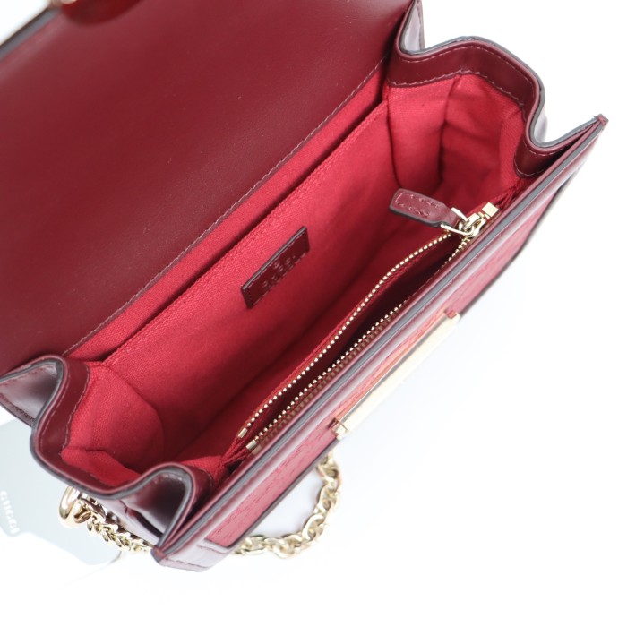 Gucci Womens Bags Shoulder Messenger Bag Luxury Brand Gucci Go small shoulder bag in Rosso Ancora red GG with Original Box 826761 FAEKL 6207
