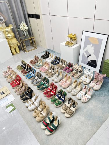Gucci Womens Shoes Double G Espadrilles Luxury Brand WOMEN'S INTERLOCKING G SANDAL 10cm Heel With Original Box Whatsapp【+1-3239614486】