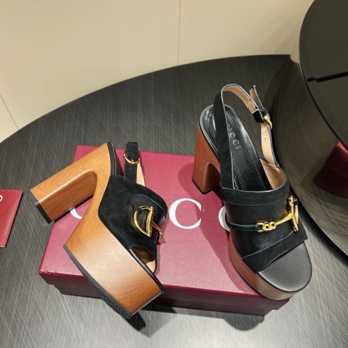 Gucci Womens Shoes Pumps Heels 12cm Luxury Brand Women's platform sandal with Horsebit 834420 AAEXM 2718 with Original Box whatsapp【+1-3239614486】
