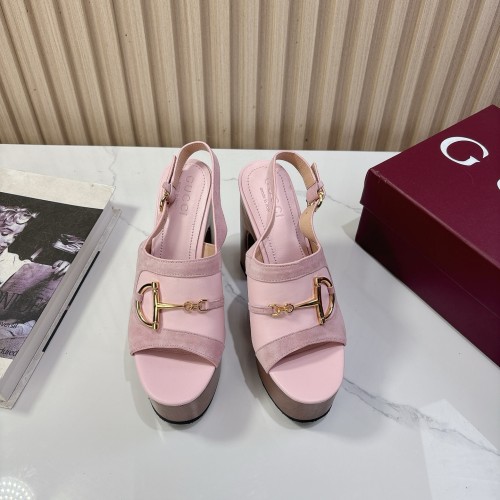 Gucci Womens Shoes Pumps Heels 12cm Luxury Brand Women's platform sandal with Horsebit 834420 AAEXM 2718 with Original Box whatsapp【+1-3239614486】