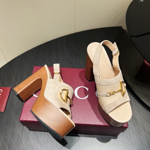 Gucci Womens Shoes Pumps Heels 12cm Luxury Brand Women's platform sandal with Horsebit 834420 AAEXM 2718 with Original Box whatsapp【+1-3239614486】