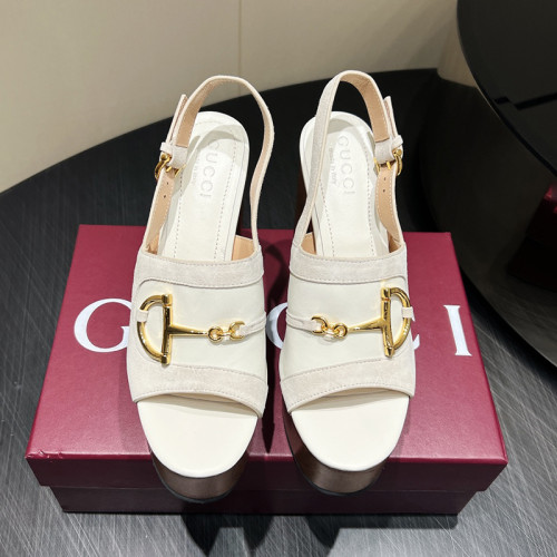 Gucci Womens Shoes Pumps Heels 12cm Luxury Brand Women's platform sandal with Horsebit 834420 AAEXM 2718 with Original Box whatsapp【+1-3239614486】