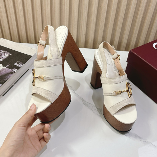 Gucci Womens Shoes Pumps Heels 12cm Luxury Brand Women's platform sandal with Horsebit 834420 AAEXM 2718 with Original Box whatsapp【+1-3239614486】