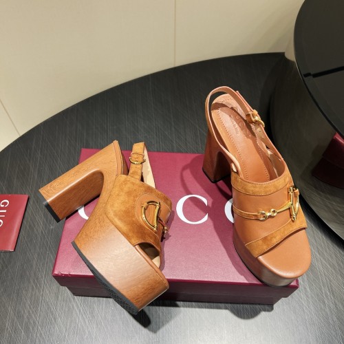 Gucci Womens Shoes Pumps Heels 12cm Luxury Brand Women's platform sandal with Horsebit 834420 AAEXM 2718 with Original Box whatsapp【+1-3239614486】
