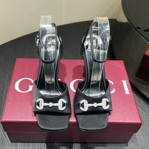 Gucci Womens Shoes Pumps Heels 8cm and 10cm Luxury Brand Women's sandal with crystal Horsebit 834344 FAD88 1046 with Original Box whatsapp【+1-3239614486】