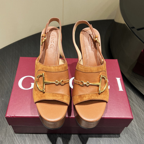 Gucci Womens Shoes Pumps Heels 12cm Luxury Brand Women's platform sandal with Horsebit 834420 AAEXM 2718 with Original Box whatsapp【+1-3239614486】