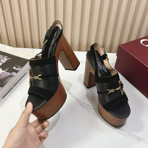 Gucci Womens Shoes Pumps Heels 12cm Luxury Brand Women's platform sandal with Horsebit 834420 AAEXM 2718 with Original Box whatsapp【+1-3239614486】