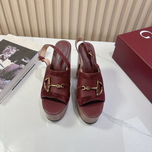 Gucci Womens Shoes Pumps Heels 12cm Luxury Brand Women's platform sandal with Horsebit 834420 AAEXM 2718 with Original Box whatsapp【+1-3239614486】