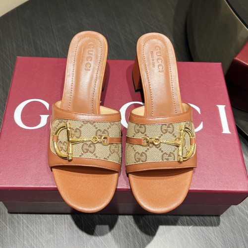 Gucci Womens Shoes Slippers 5cm Heel Luxury Brand Fashion Women's slide sandal with Double G with Horsebit 817257 with Original Box whatsapp【+1-3239614486】