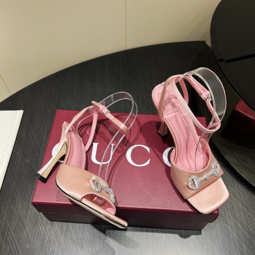 Gucci Womens Shoes Pumps Heels 8cm and 10cm Luxury Brand Women's sandal with crystal Horsebit 834344 FAD88 1046 with Original Box whatsapp【+1-3239614486】